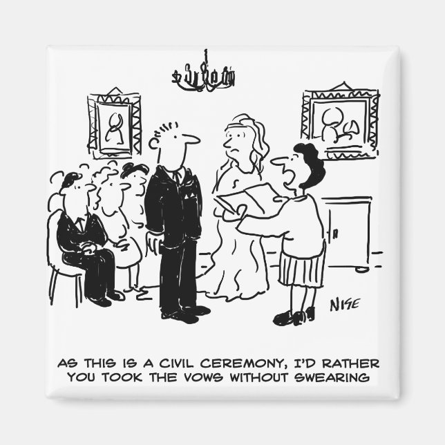 Civil Wedding Ceremony at a Registry Office Magnet (Front)