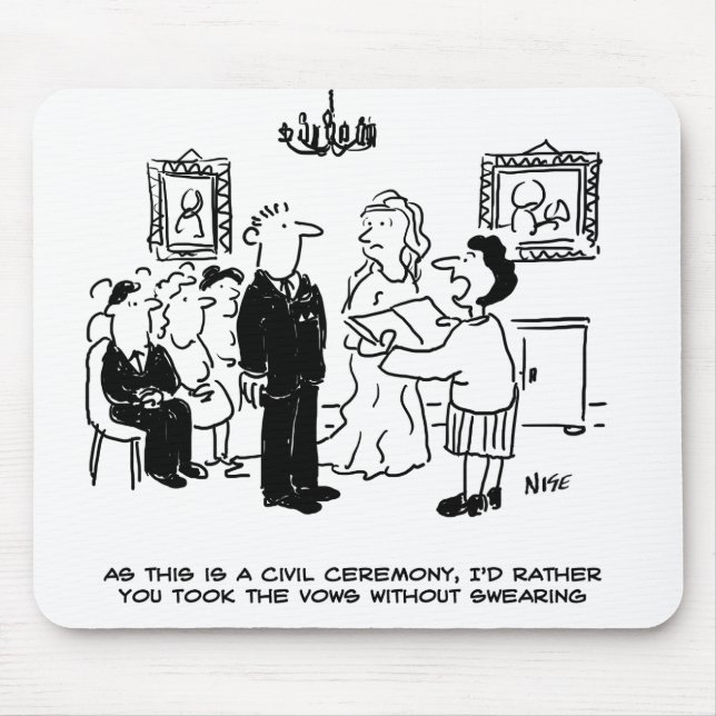 Civil Wedding Ceremony at a Registry Office Mouse Pad (Front)