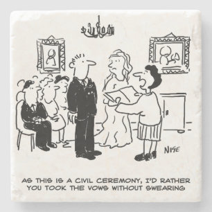 Civil Wedding Ceremony at a Registry Office Stone Coaster