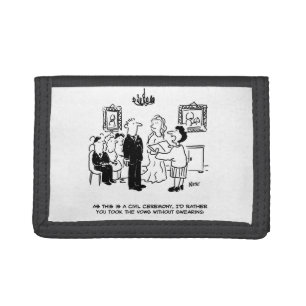 Civil Wedding Ceremony at a Registry Office Tri-fold Wallet