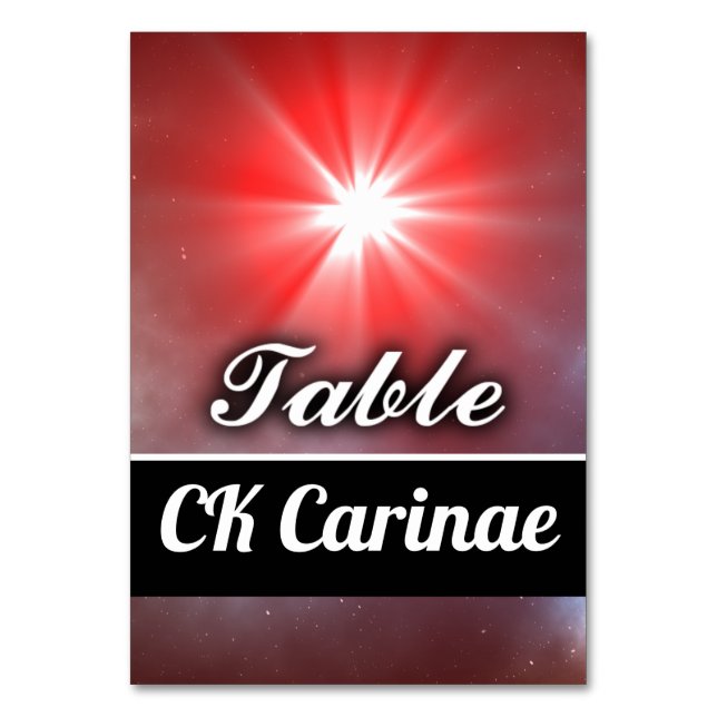 CK Carinae Table Number (Front)