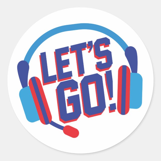 CK Gamer Let's Go! T-Shirt Classic Round Sticker (Front)