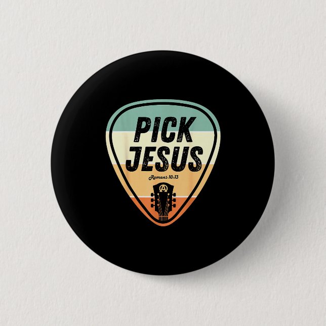 Ck Jesus Shirt Funny Christian Music Guitar Ck Men Button (Front)