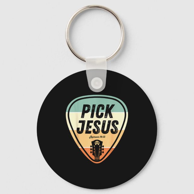 Ck Jesus Shirt Funny Christian Music Guitar Ck Men Keychain (Front)