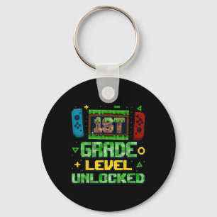 Ck To School 1st Grade Boys Gamer First Day Of Fir Keychain