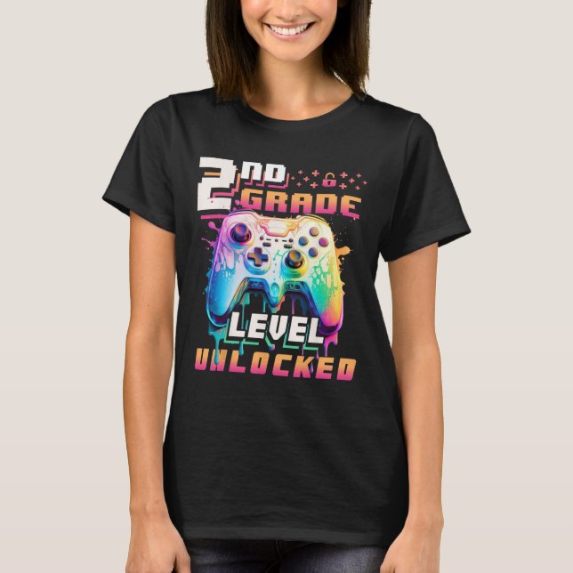 Ck To School 2nd Grade Boys Gamer First Day School T-Shirt (Front)