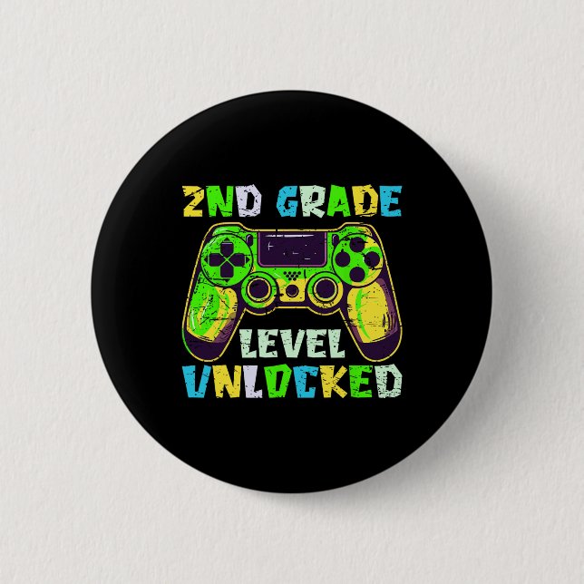 Ck To School 2nd Grade Boys Gamer First Day Second Button (Front)
