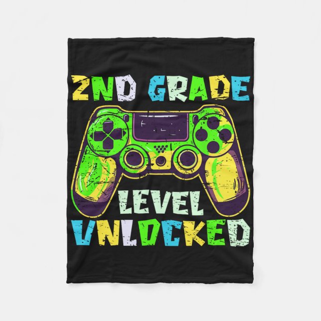 Ck To School 2nd Grade Boys Gamer First Day Second Fleece Blanket (Front)