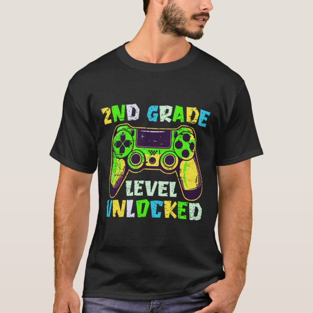 Ck To School 2nd Grade Boys Gamer First Day Second T-Shirt (Front)