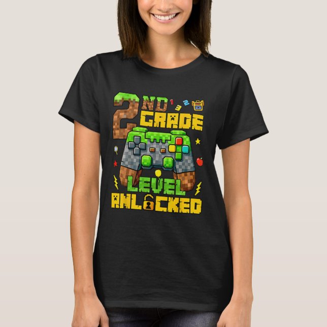 Ck To School 2nd Grade Gamer First Day Second Grad T-Shirt (Front)