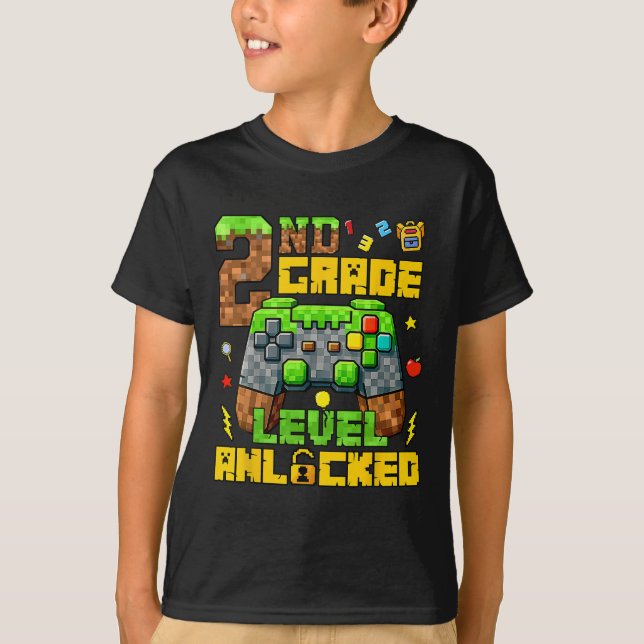 Ck To School 2nd Grade Gamer First Day Second Grad T-Shirt (Front)