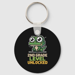 Ck To School 2nd Grade Lizard Gamer Second Level U Keychain
