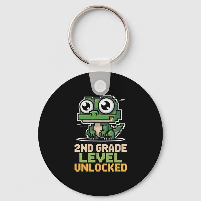 Ck To School 2nd Grade Lizard Gamer Second Level U Keychain (Front)