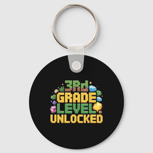 Ck To School 3rd Grade Boys Gamer First Day Of Thi Keychain (Front)