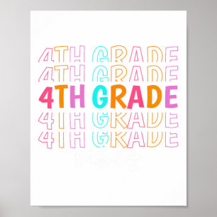 Ck To School 4th Grade Vibes Retro Teacher Student Poster