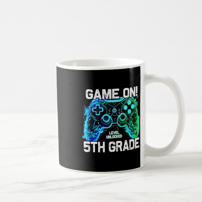 Ck To School 5th Grade Boys Gamer First Day School Coffee Mug (Right)
