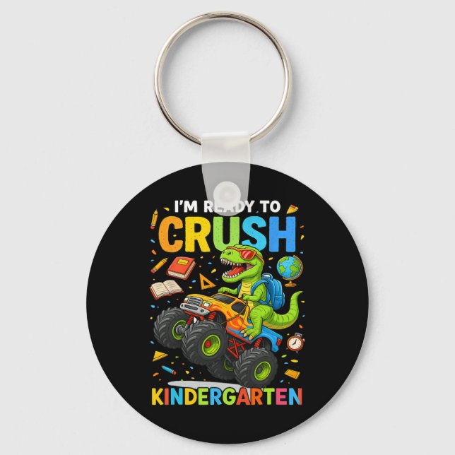 Ck To School Boy Dinosaur I'm Ready To Crush Kinde Keychain (Front)