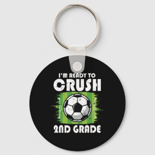 Ck To School First Day Of 2nd Grade Soccer Boys Ki Keychain