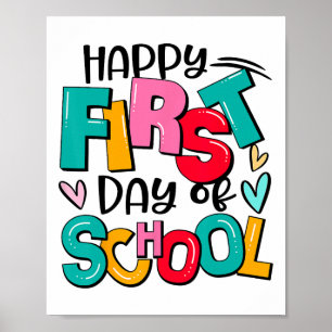 Ck To School Teachers Kids Boys Happy First Day Of Poster