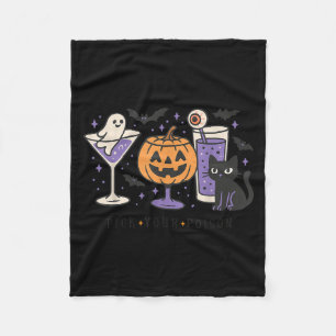 Ck Your Ison Halloween Black Cat Pumpkin Ghost Tai Fleece Blanket