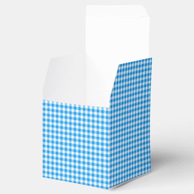 CKC-Gingham-Pastel Blue-White-PARTY FAVOR BOX,sq Favor Boxes (Opened)