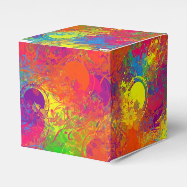 CKC-Paint Can Florals-Square Favor Box (Front Side)
