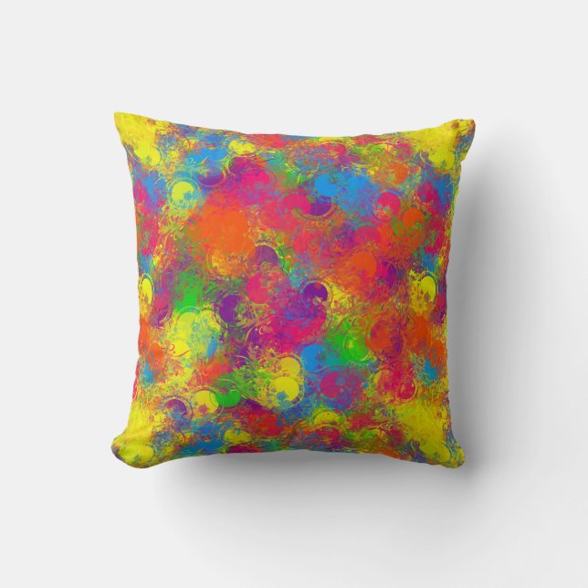 CKC Paint Can Florals -Square Throw Pillow (Front)