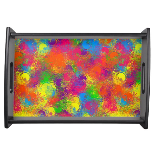 CKC Paint Can Florals-WOODEN SERVING TRAY (Front)