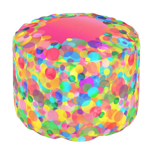 CKC Party Dots-7-ROUND POUF-Ottoman Pouf