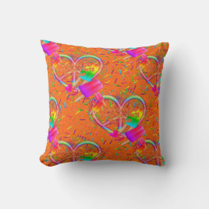 CKC-Peace,Love and Popsicle's-Orange Sq Pillow