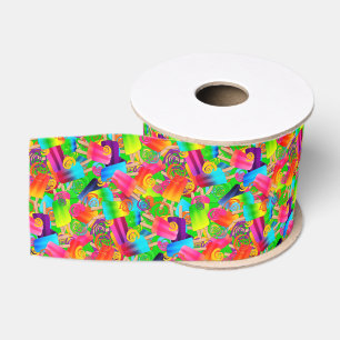 CKC Popsicle Swirls,Neon-Grosgrain Ribbon Spool