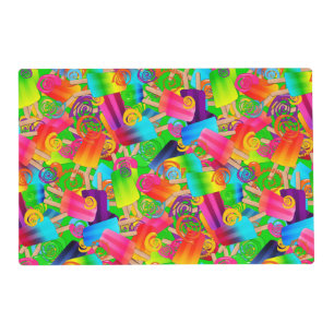 CKC Popsicle Swirls,Neon-LAMINATED PLACEMAT