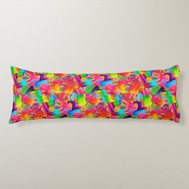 CKC Popsicle Swirls, PINK-KIDS BODY PILLOW (Front)