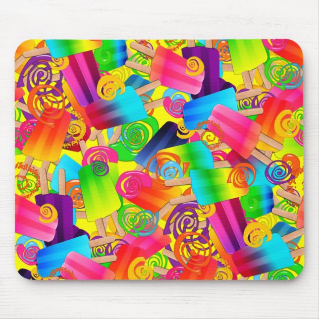 CKC Popsicle Swirls,Yellow-MOUSEPAD Mouse Pad (Front)