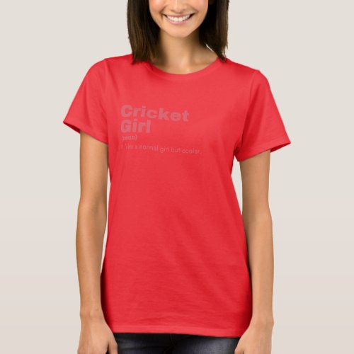 cket  Girl _ Cricket  T_Shirt