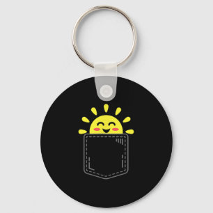 Cket Of Sunshine Happy Summer Sun Motivational Ins Keychain