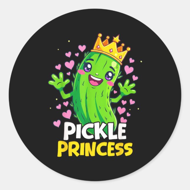 Ckle Princess Cute Kawaii Cuber Cartoon  Classic Round Sticker (Front)