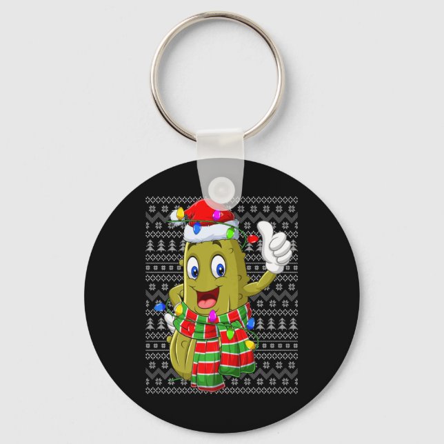 Ckle Ugly Xmas Lighting Santa Ckle Christmas  Keychain (Front)