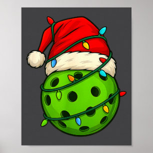 Ckleball With Santa Hat Funny Christmas Xmas Gift Poster