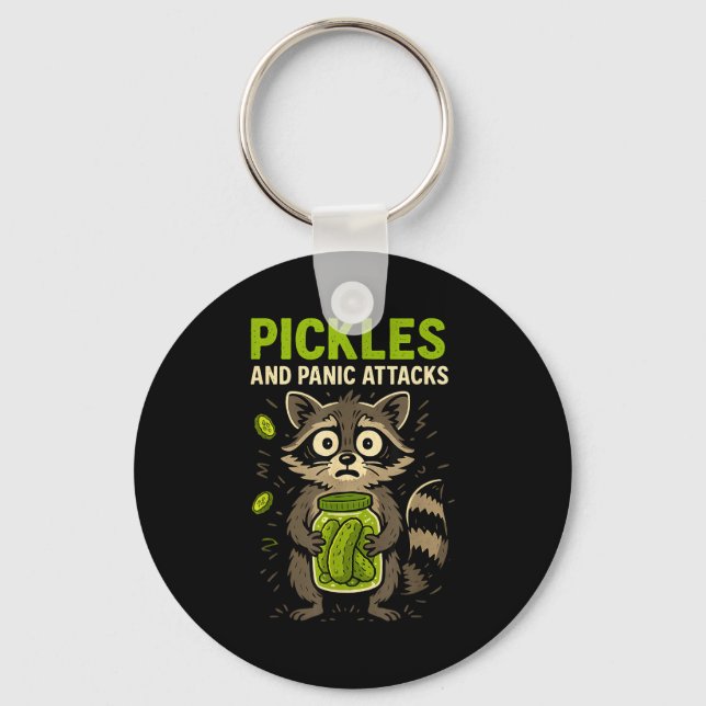 Ckles And Panic Attacks Raccoon Trash Panda Funny  Keychain (Front)