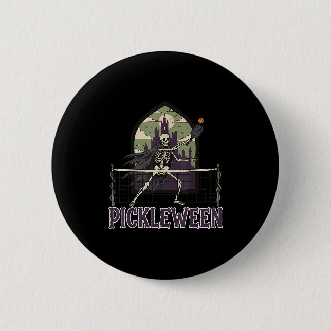 Ckleween Ckleball Halloween Costume Skeleton Goth  Button (Front)