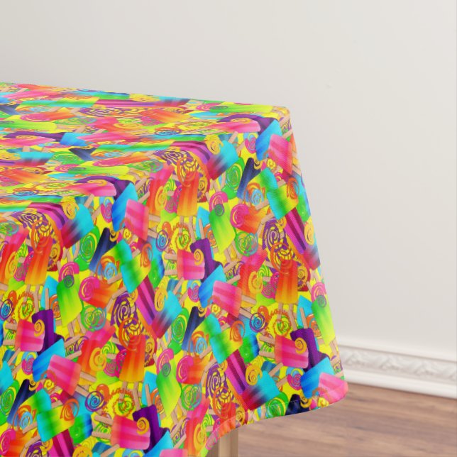 CKS-Popsicle Swirls,Yellow-52x70 COTTON TABLECLOTH (In Situ)