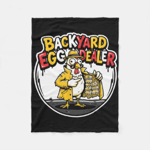 Ckyard Egg Dealer Funny Chicken Design  Fleece Blanket