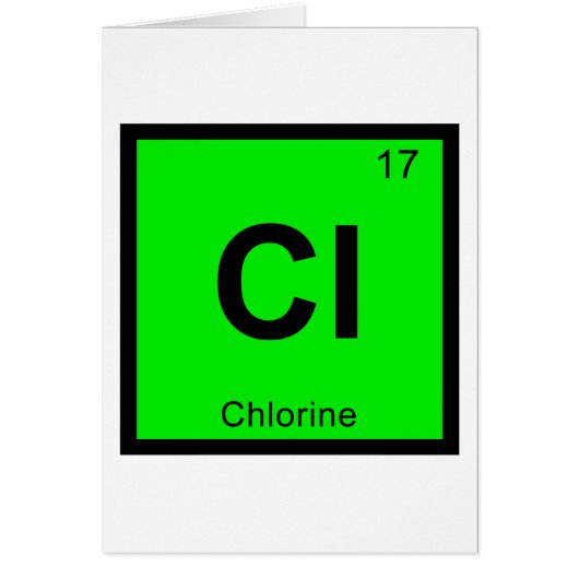Cl - Chlorine Chemistry Periodic Table Symbol (Front)