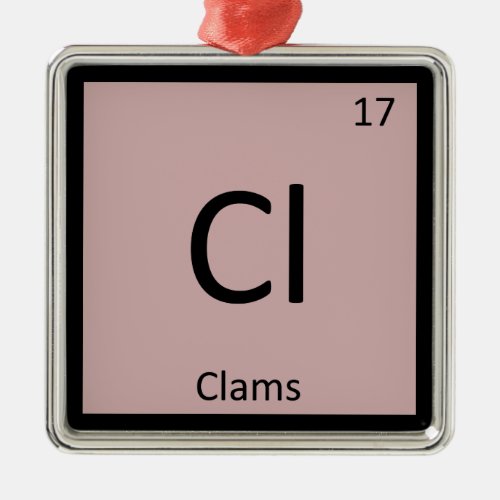 Cl _ Clams Chemistry Periodic Table Symbol Metal Ornament