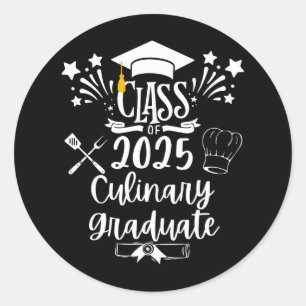 Cl Of 2025 Culinary Graduate Culinary Chef Graduat Classic Round Sticker