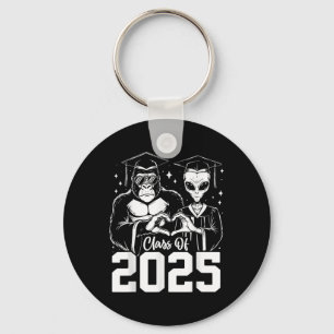 Cl Of 2025 Graduation Funny Bigfoot Alien Graduate Keychain