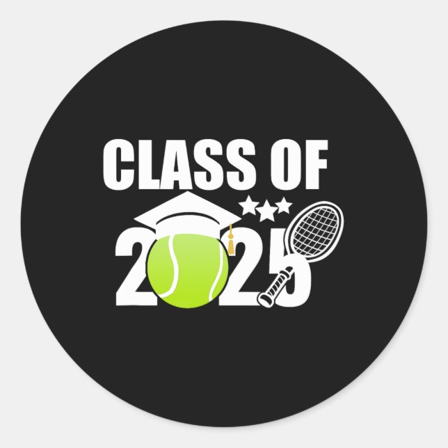 Cl Of 2025 Graduation Senior Tennis Player Gifts  Classic Round Sticker (Front)