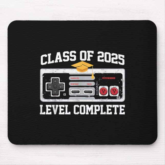 Cl Of 2025 Level Complete Video Gamer Senior Gradu Mouse Pad (Front)