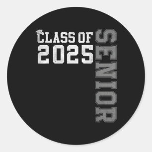 Cl Of 2025 Senior 25 Grad High School College Grad Classic Round Sticker
